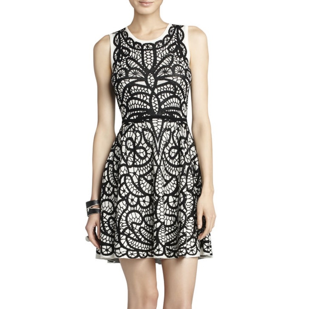 BCBG Max Azria Talulah Pleated Jacquard Dress